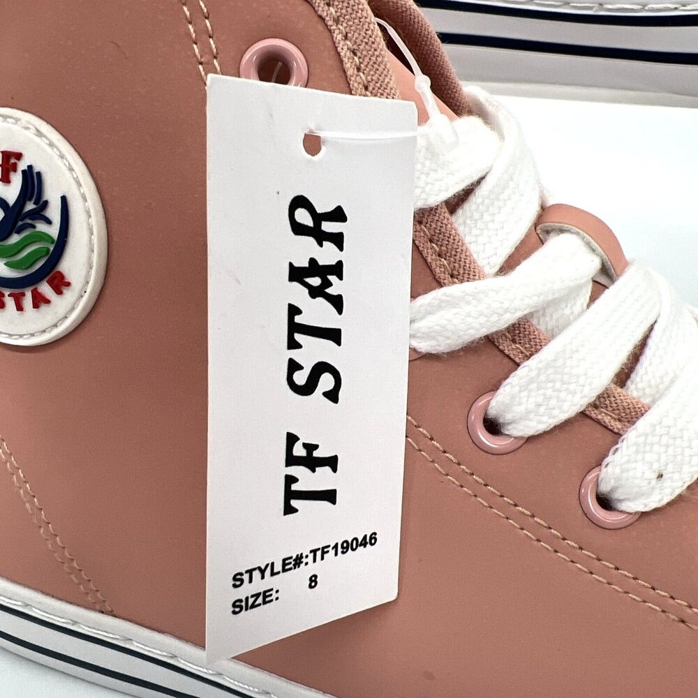 TF Star High Top Sneakers Womens Shoes Size 8 Pink Fashion Lace Up TF19046 New - Picture 8 of 10